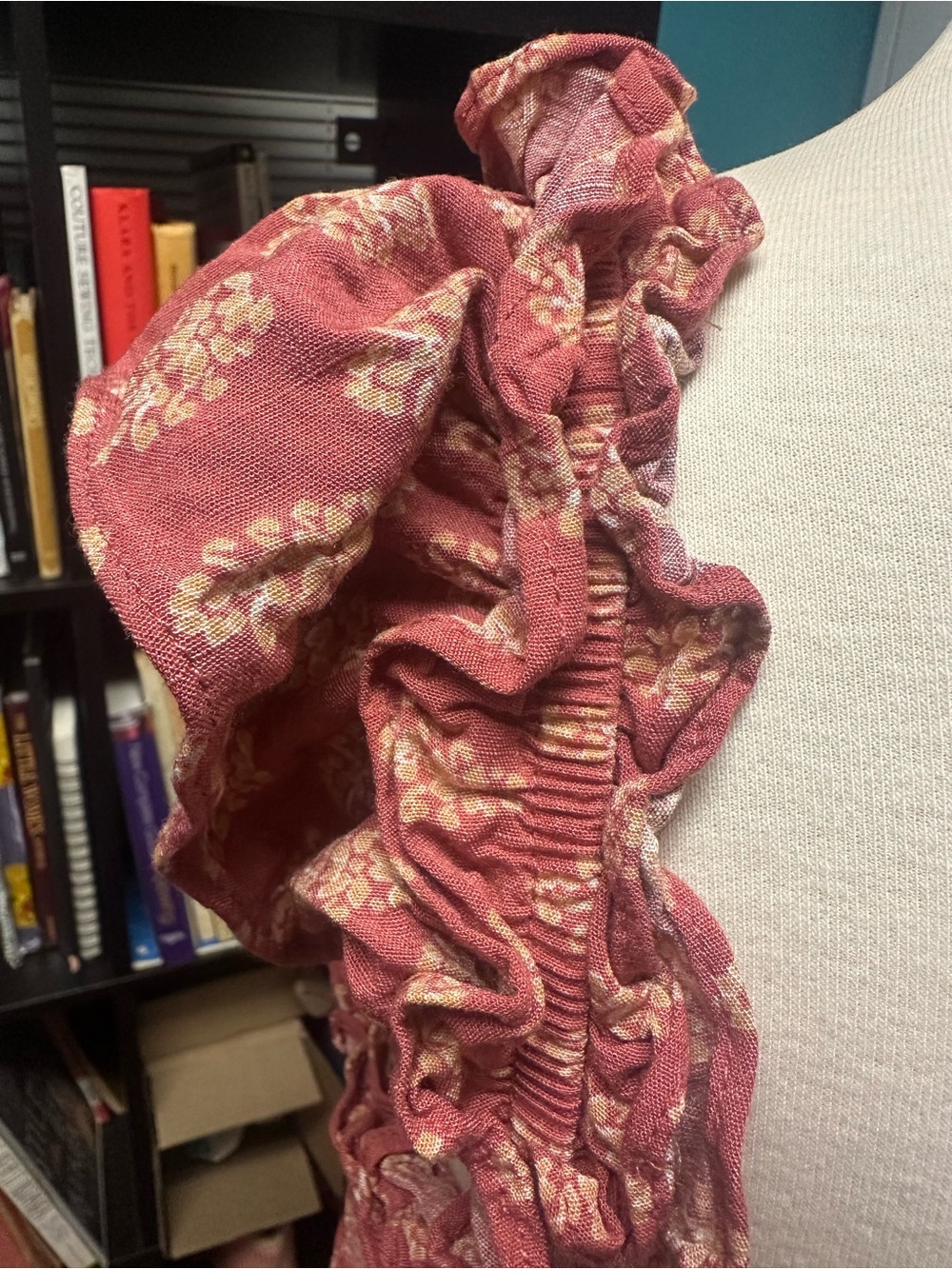 Boho Lucky Brand Mauve Print Ruffle-strap Midi Dress - Picture 4 of 7
